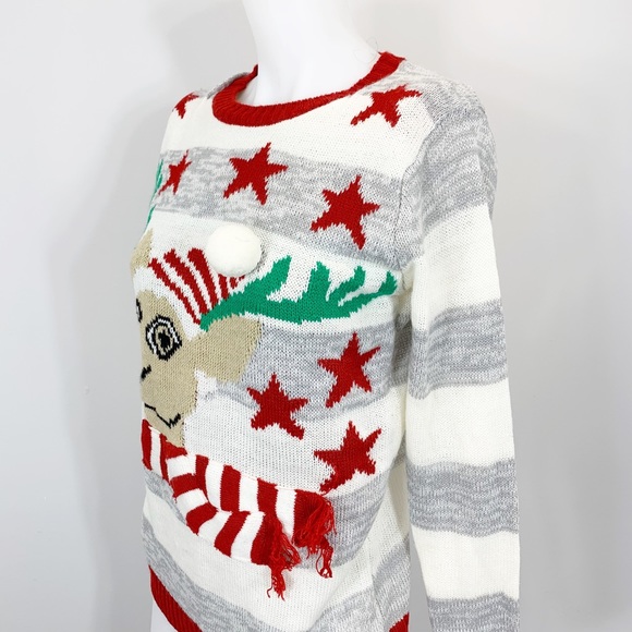Ugh-Lee xmas sweater with reindeer and pom details - Picture 2 of 5